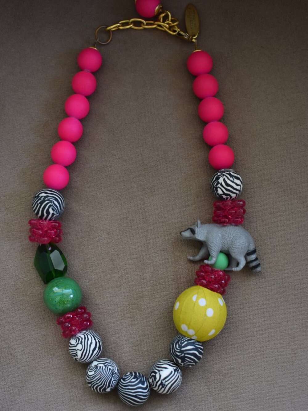 Lenora Dame Raccoon Colorful Necklace